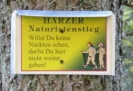 Schild vom Harzer Naturistenstieg